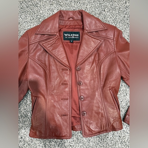 Wilson's Leather red brown leather jacket, size women's small - Picture 4 of 16